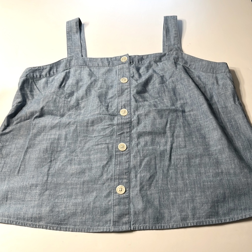 J. Crew Light Blue Chambray Button Front Tank